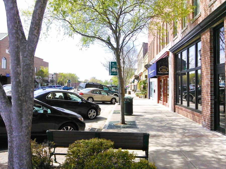 The historic downtown district of Fuquay-Varina, North Carolina